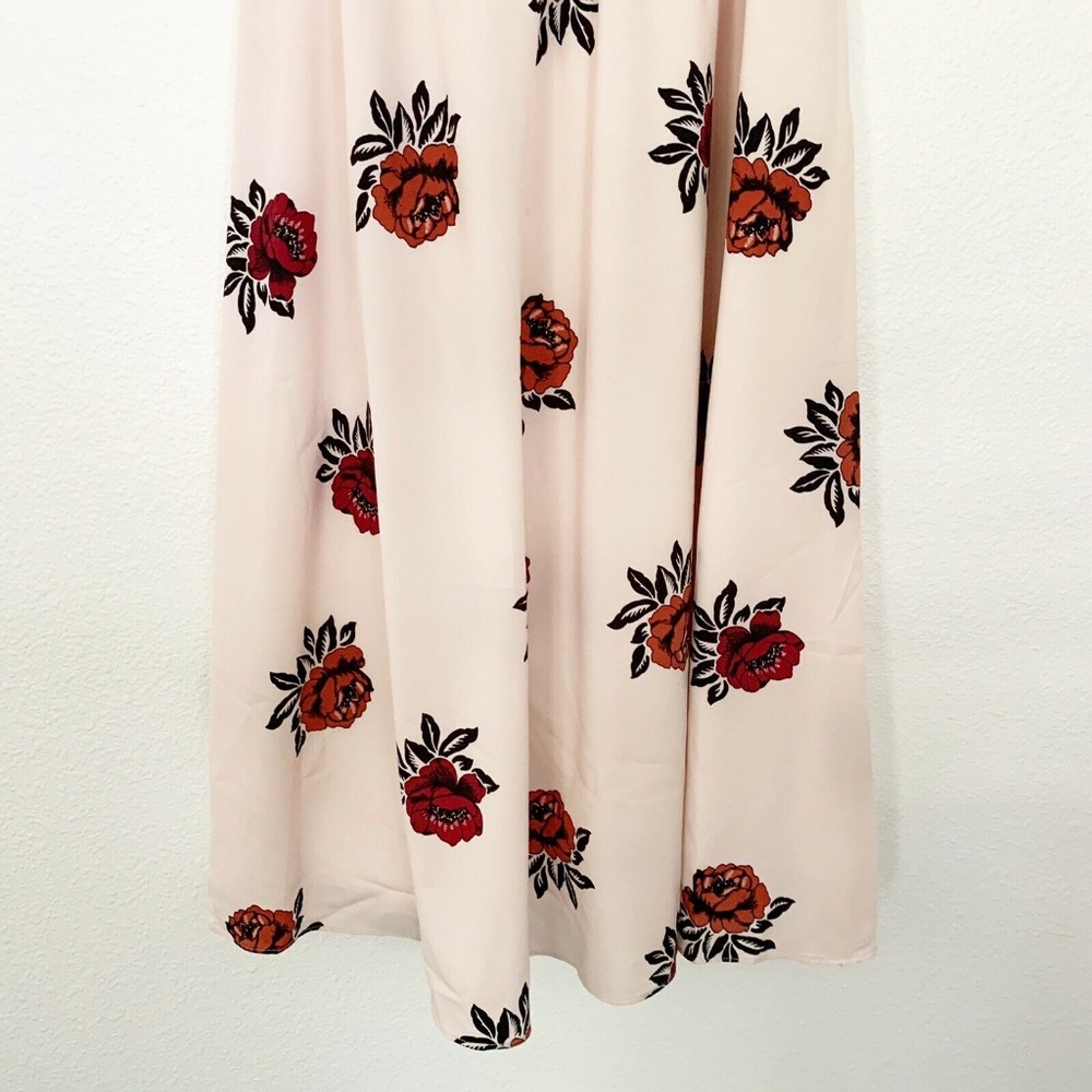 Ann Taylor Pink Floral Rose Sleeveless Midi Dress - Picture 8 of 8